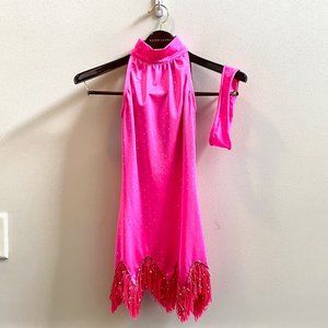 Hot Pink Girls Flapper Style Sequin Dress Costume